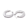 Non-Tarnish 304 Stainless Steel Double Leaf Wrap Hoop Earrings for Women LS-EJEW-G293-23P-2