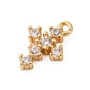Brass Micro Pave Clear Cubic Zirconia Charms KK-V016-22D-G-2