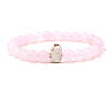 Natural Rose Quartz & Synthetic Turquoise Beads Stretch Bracelets for Men Women QO0012-3-1