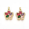 Brass Micro Pave Cubic Zirconia Pendants LS-KK-N257-34G-1