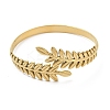 Ion Plating(IP) 304 Stainless Steel Greek Roman Laurel Leaf Cuff Bangles BJEW-L682-019G-1