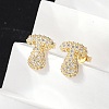 Brass Micro Pave Cubic Zirconia Stud Earrings EJEW-Z091-04G-T-4