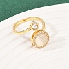 Rotatable Brass Micro Pave Cubic Zirconia Open Rings for Women RJEW-K305-01G-3