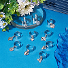 10Pcs 10 Style 304 Stainless Steel Open Cuff Rings Set RJEW-AB00001-2