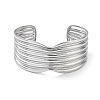 304 Stainless Steel Cuff Bangles for Women BJEW-Z078-26P-2