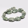 Natural Green Spot Jasper Bead Strands G-K153-K02-2