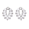 Brass Micro Pave Clear Cubic Zirconia Pendants KK-T060-33P-RS-1