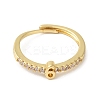 Rack Plating Brass Clear Cubic Zirconia Number 6 Adjustable Rings for Women RJEW-S407-09G-06-2
