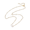 Round Natural Cultured Freshwater Pearl Pendant Necklaces NJEW-JN04966-4