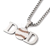 202 Stainless Steel Enamel Box Chain Sport Ball Pendant Necklaces for Men LS-NJEW-K380-01A-02-1