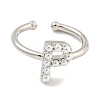 Rack Plating Brass Open Cuff Rings for Women RJEW-F162-01P-P-2