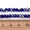 Electroplate Transparent Glass Beads Strands EGLA-A046-01A-02-4