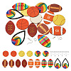DIY Sports Balls Wood & Brass Dangle Earring Jewelry Making Kits DIY-TA0010-47-1