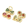 Brass Micro Pave Cubic Zirconia Pendants KK-I355-02G-02-2