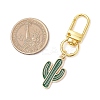 Cactus Alloy Enamel Pendant Decorations HJEW-JM02887-3