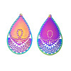 Ion Plating(IP) 304 Stainless Steel Filigree Pendants STAS-S118-088-2