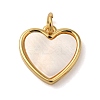 Rack Plating Brass Pave Shell Heart Charms with Jump Rings KK-K345-12G-1