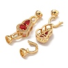 Brass Micro Pave Clear Cubic Zirconia Fold Over Clasps KK-U037-13G-2