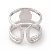 Teardrop 304 Stainless Steel Open Cuff Rings RJEW-G314-05P-4