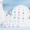 Glass Teardrop Pendant Decoratoins HJEW-AB00620-4