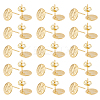 40Pcs 201 Stainless Steel Flat Round Stud Earring Findings STAS-DC0016-47-1