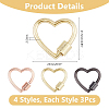 9Pcs 3 Colors Alloy Screw Carabiner Lock Charms FIND-DC0005-63-2
