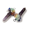 7 Chakra Pointed Natural Amethyst Big Pendants G-C012-01R-09-3