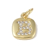 Rack Plating Brass Micro Pave CLear Cubic Zirconia Charms KK-E110-14G-B-1