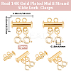 3Pcs 2 Holes Brass Slide Lock Clasps KK-BBC0027-60A-2