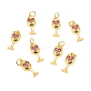Brass Micro Pave Fuchsia Cubic Zirconia Pendants LS-ZIRC-P086-10G-1