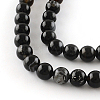 Natural Black Onyx Round Bead Strands G-R198-4mm-2
