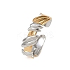 304 Stainless Steel Double Color Cuff Rings RJEW-S635-01GP-13-4