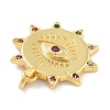 Rack Plating Brass Micro Pave Cubic Zirconia Pendants KK-Z071-77G-02-2