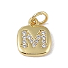 Rack Plating Brass Micro Pave CLear Cubic Zirconia Charms KK-E110-14G-M-1
