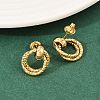 304 Stainless Steel Textured Ring Stud Earrings EJEW-P324-03G-2
