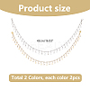 4Pcs 2 Colors Brass Micro Pave Clear Cubic Zirconia Chains Boot Strap Chains HJEW-HS00057-2