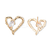 Clear Cubic Zirconia Heart Stud Earrings EJEW-N012-51LG-B-1