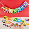 2 Sets 2 Styles Welcome Come Back & School Supplies Paper Banners DIY-CP0009-68-3