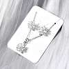 Flower Brass Micro Pave Clear Cubic Zirconia Stud Earrings & Pendant Necklaces Sets SJEW-Z002-04P-1