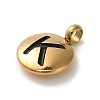 304 Stainless Steel Black Enamel Charms STAS-R009-01G-K-3