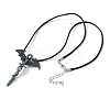 Alloy Enamel Dragon Wrapped Sword Pendant Necklaces LS-NJEW-V005-02P-02-2