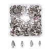 400Pcs 4 Size 304 Stainless Steel Folding Crimp Ends STAS-UN0037-51-1