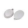 304 Stainless Steel Pendant Cabochon Settings STAS-L303-35P-2
