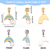 8Pcs 2 Colors 304 Stainless Steel European Dangle Charms STAS-DC0010-74-2