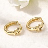 Star Brass Micro Pave Clear Cubic Zirconia Hoop Earrings for Women EJEW-G460-05G-2