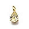 Teardrop Brass with Glass Charms KK-G525-09G-2