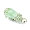 2Pcs Electroplated Natural Quartz Crystal Dyed Copper Wire Wrapped Pendants PALLOY-JF03172-02-5