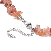 Natural Carnelian Chips Beaded Necklaces NJEW-JN04275-05-5
