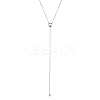 925 Sterling Silver Micro Pave Cubic Zirconia Tassel Necklaces HK3551-1