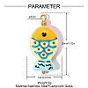304 Stainless Steel with Glass Pendants GL-OY001-04G-01-2